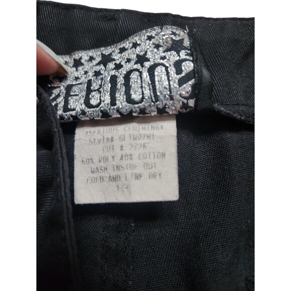 Serious Vintage Y2K 90s Pants Juniors 13 Black Glitter Hot Topic Rave Punk Goth - Picture 4 of 9